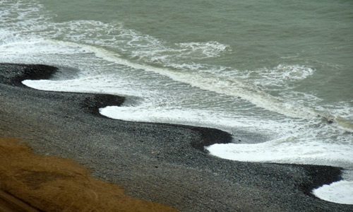 Waves on beach in Lima