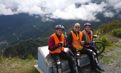 Missionary family on bike ride near Cusco