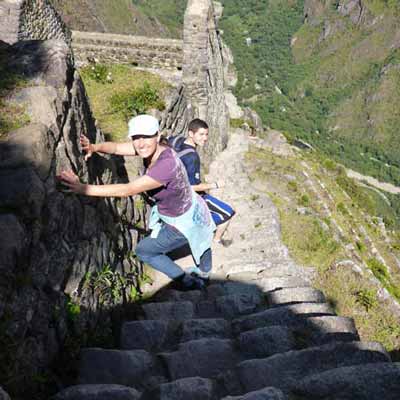 Steep Staircase at Huayna Picchu, Peru