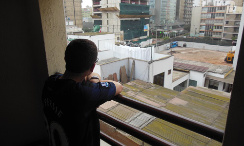 View of run-down Buildings in Lima