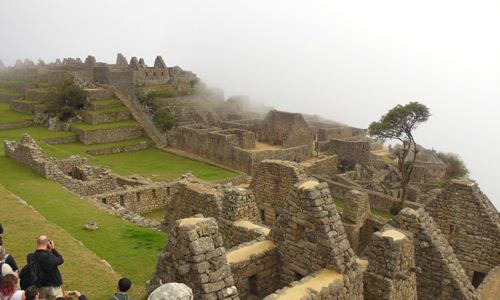 Stone buildings at Machu Picchu