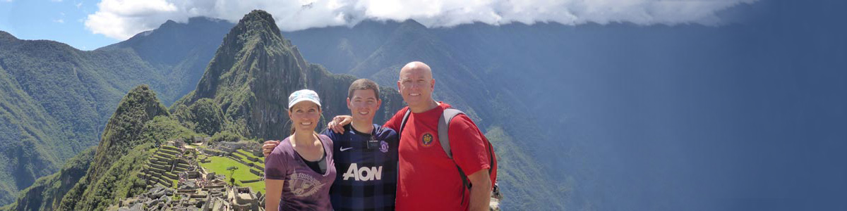Missionary family at Machu Picchu Peru