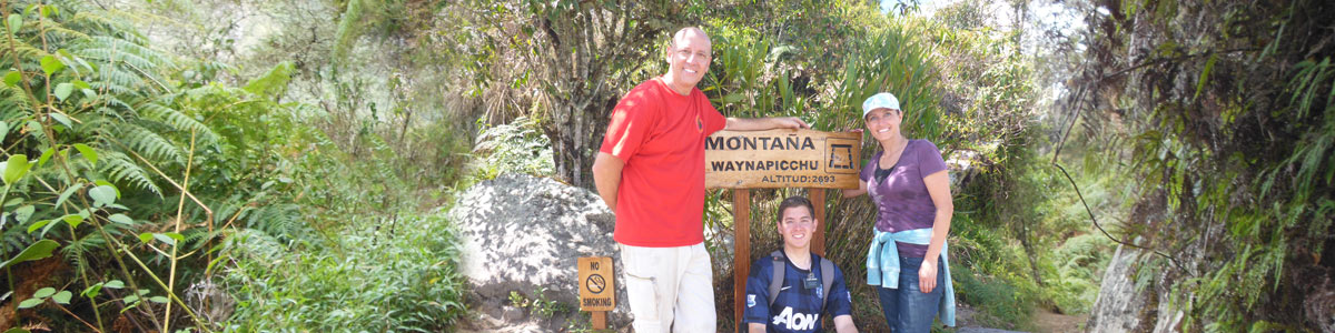 Missionary family at the top of Huayna Picchu