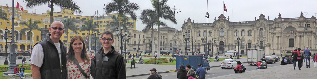 Missionary Family at Plaza de Armas in Lima